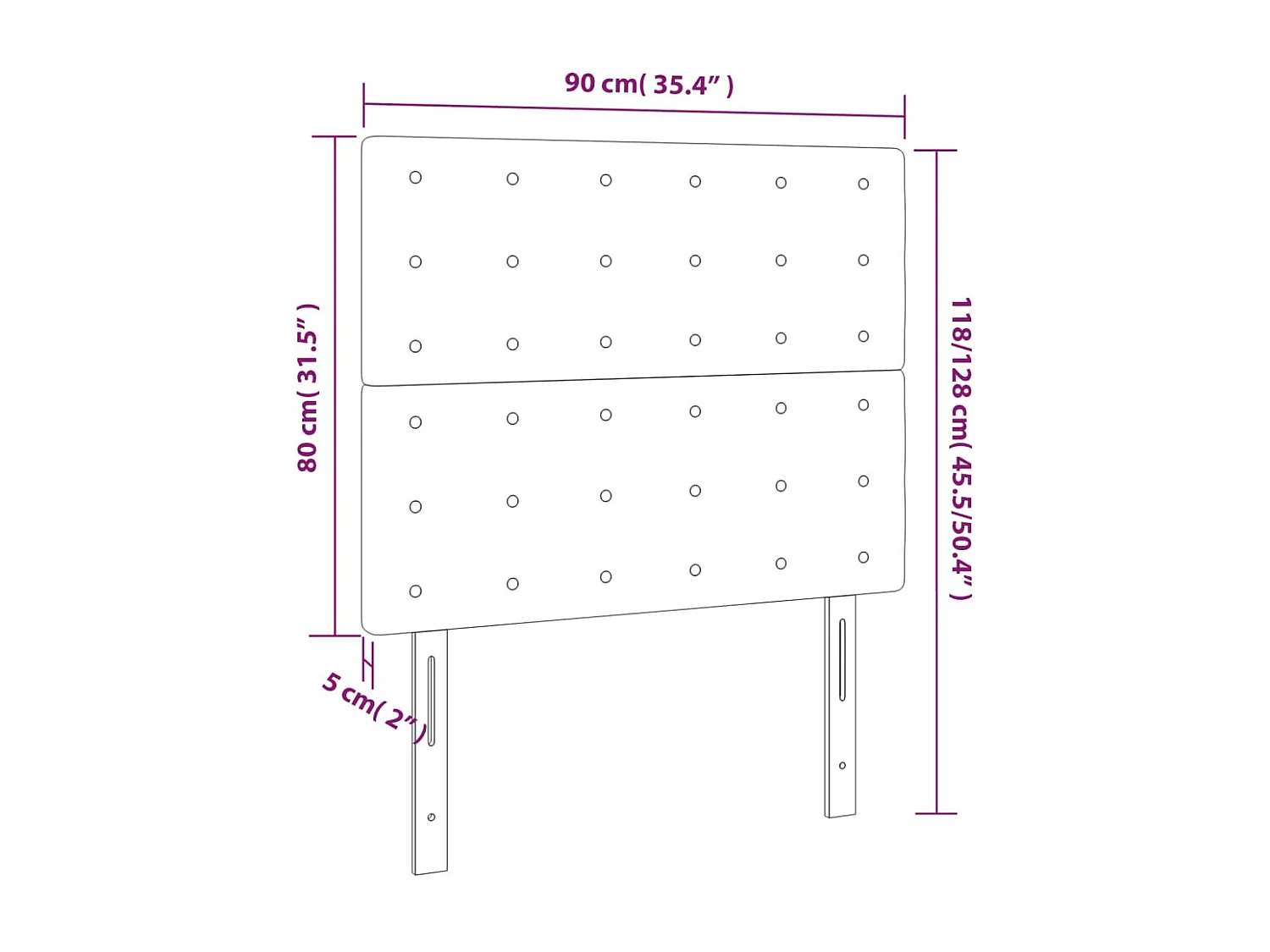 Têtes de lit | Panneaux de tête pour lit Moderne 2 pcs Gris foncé 90x5x78/88 cm Tissu