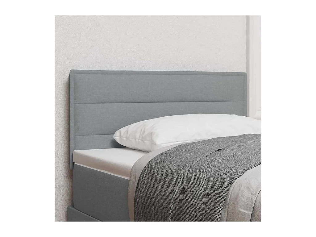 Mueble cabecero | Cabecero | Cabezal de cama LED con luces de tiras LED Gris claro 90 cm tela