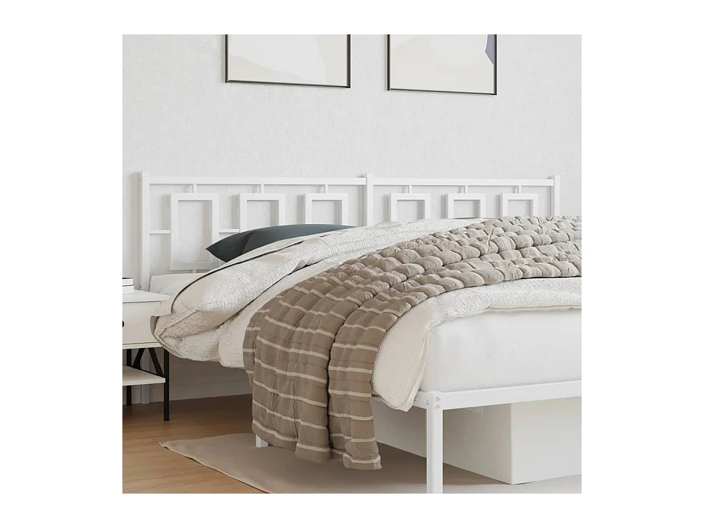 Mueble cabecero | Cabezal de cama | Cabecero de metal blanco 193 cm