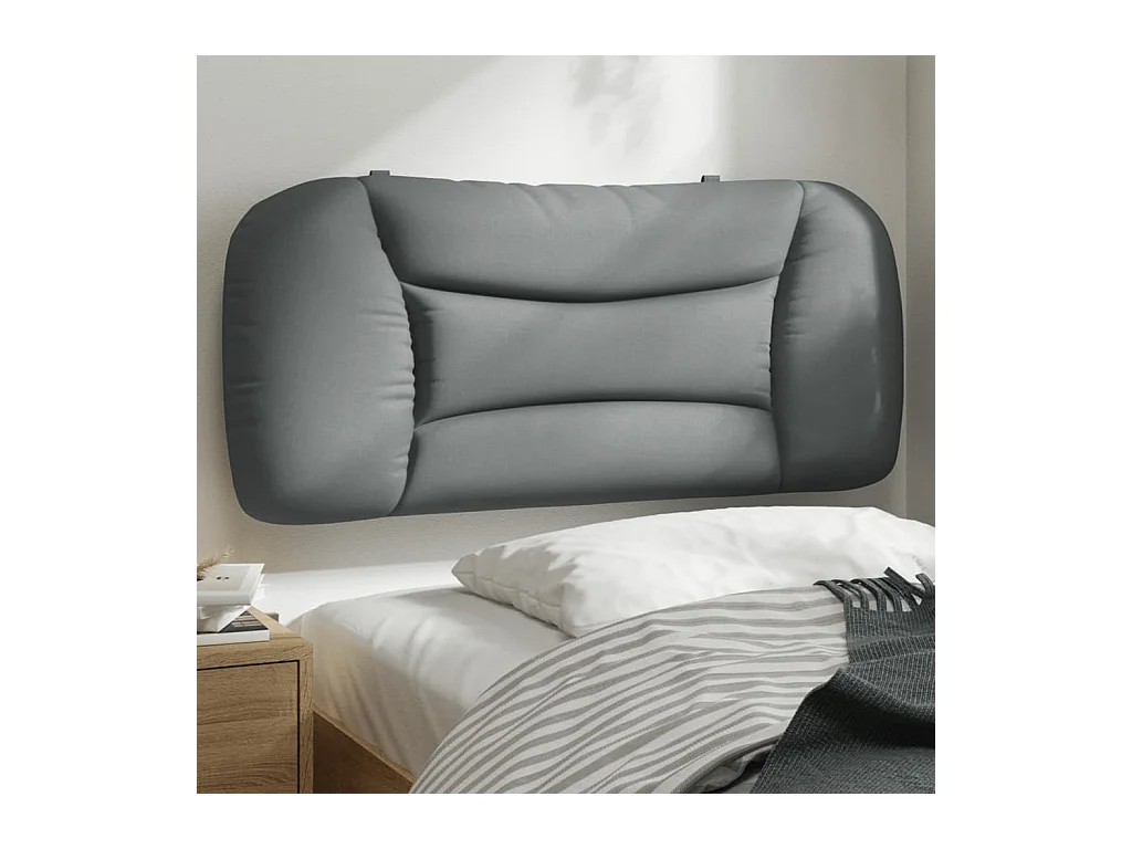 Cabecero de Cama | Cabezal de cama | Mueble de cabecero acolchado Hvar tela gris claro 80 cm