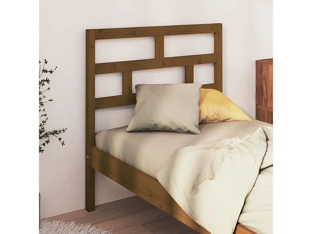 Tête de Lit | Panneau de tête pour lit Moderne Marron miel 96x4x100 cm Bois massif de pin