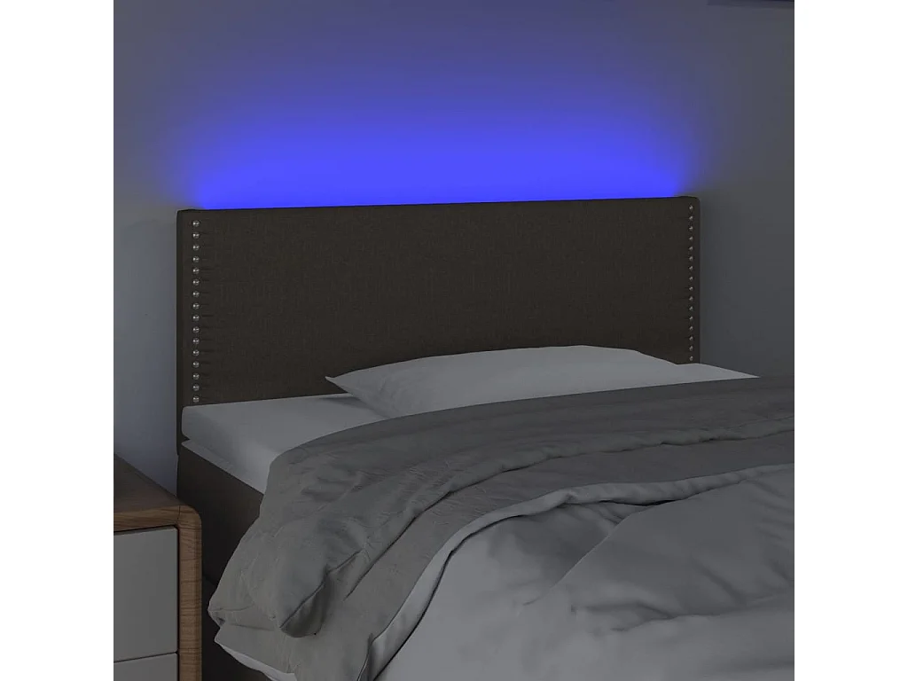 Tête de Lit | Panneau de tête pour lit Moderne à LED Taupe 90x5x78/88 cm Tissu