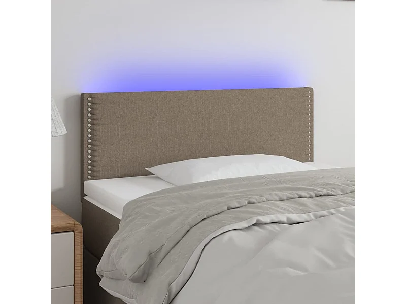 Tête de Lit | Panneau de tête pour lit Moderne à LED Taupe 90x5x78/88 cm Tissu