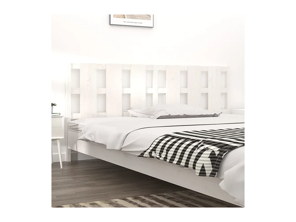 Cabecero de Cama | Cabezal de cama | Mueble de cabecero madera maciza de pino blanco 205,5x4x100 cm