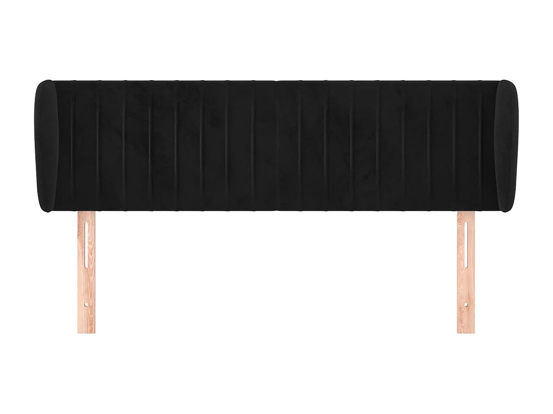 Mueble cabecero | Cabezal de cama | Cabecero de terciopelo negro 147x23x78/88 cm