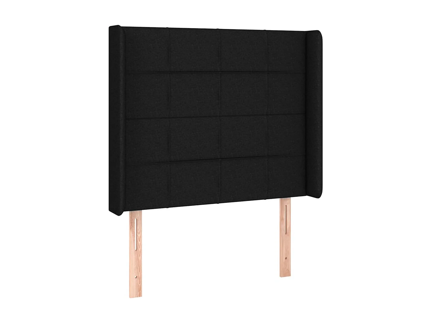 Tête de Lit | Panneau de tête pour lit Moderne avec oreilles Noir 93x16x118/128 cm Tissu