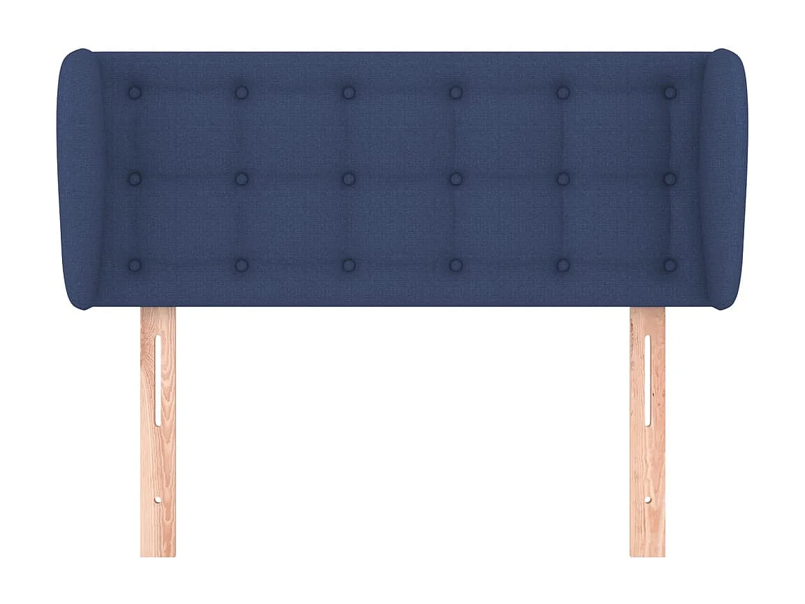 Tête de Lit | Panneau de tête pour lit Moderne avec oreilles Bleu 103x23x78/88 cm Tissu