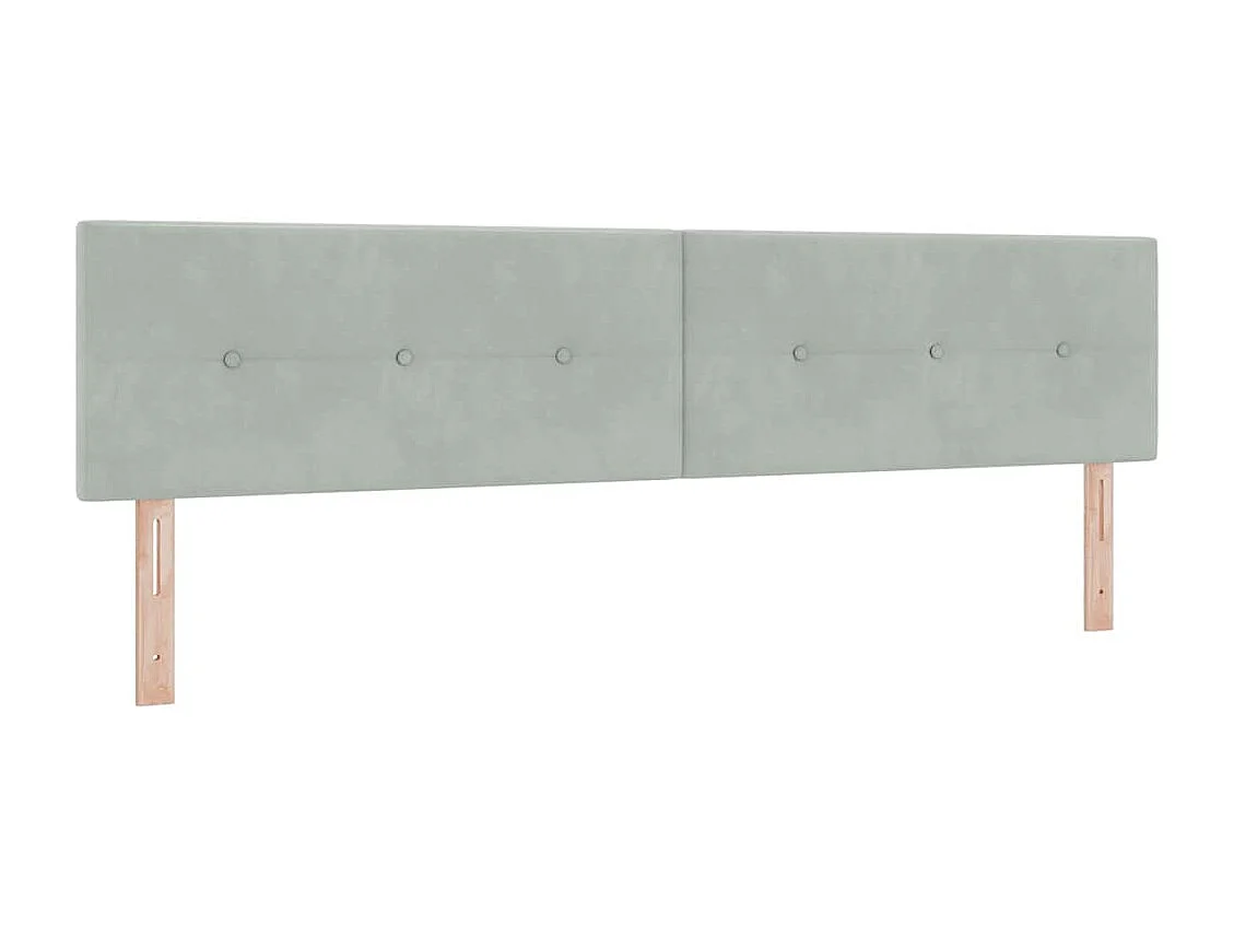 Tête de Lit | Panneau de tête pour lit Moderne avec des lumières à LED Gris clair 100 cm Velours