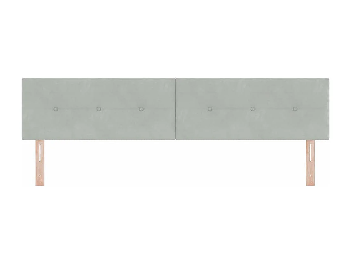 Tête de Lit | Panneau de tête pour lit Moderne avec des lumières à LED Gris clair 100 cm Velours