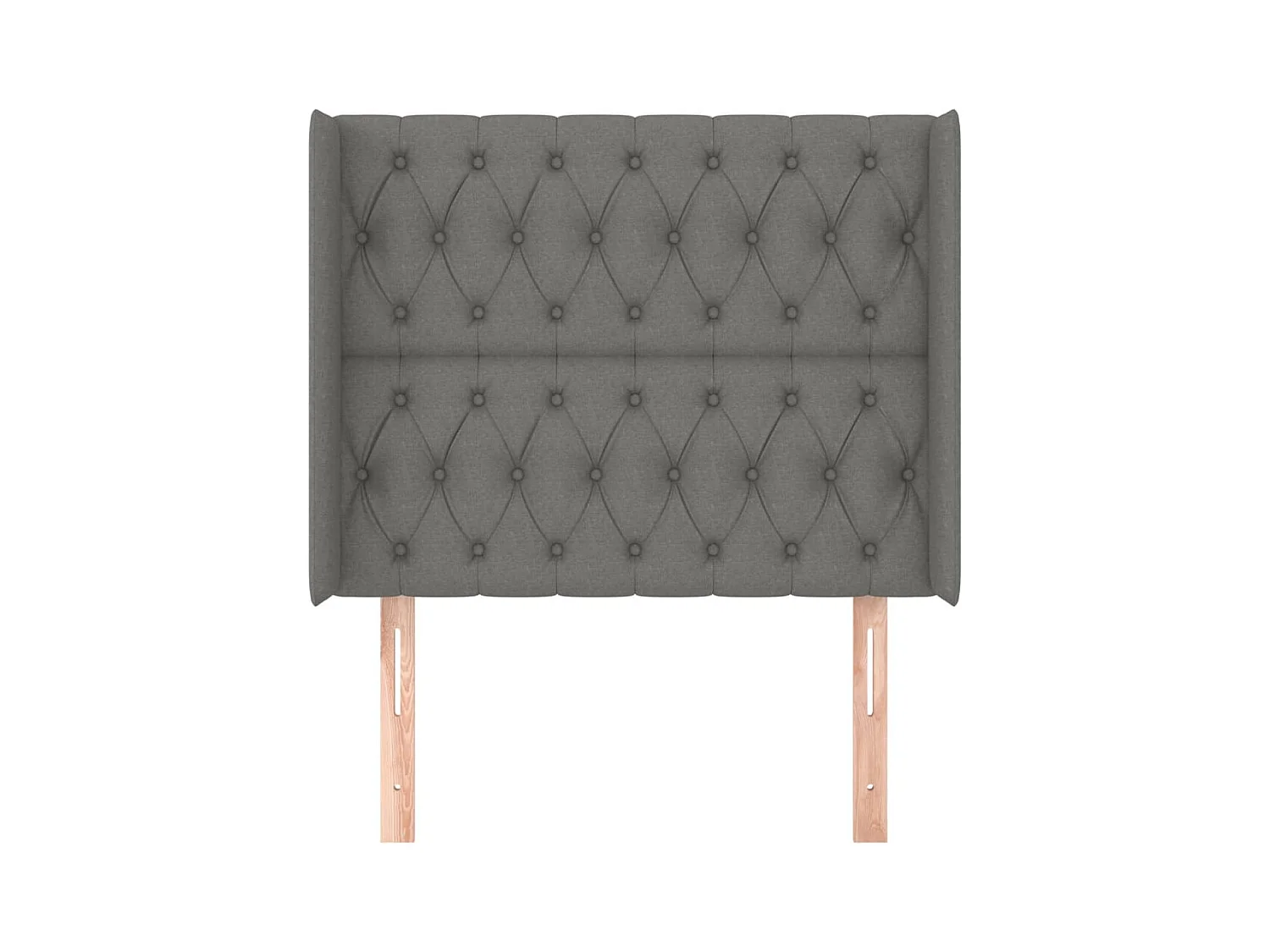 Cabecero | Cabezal de Cama | Mueble cabecero con orejas de tela gris oscuro 103x16x118/128 cm