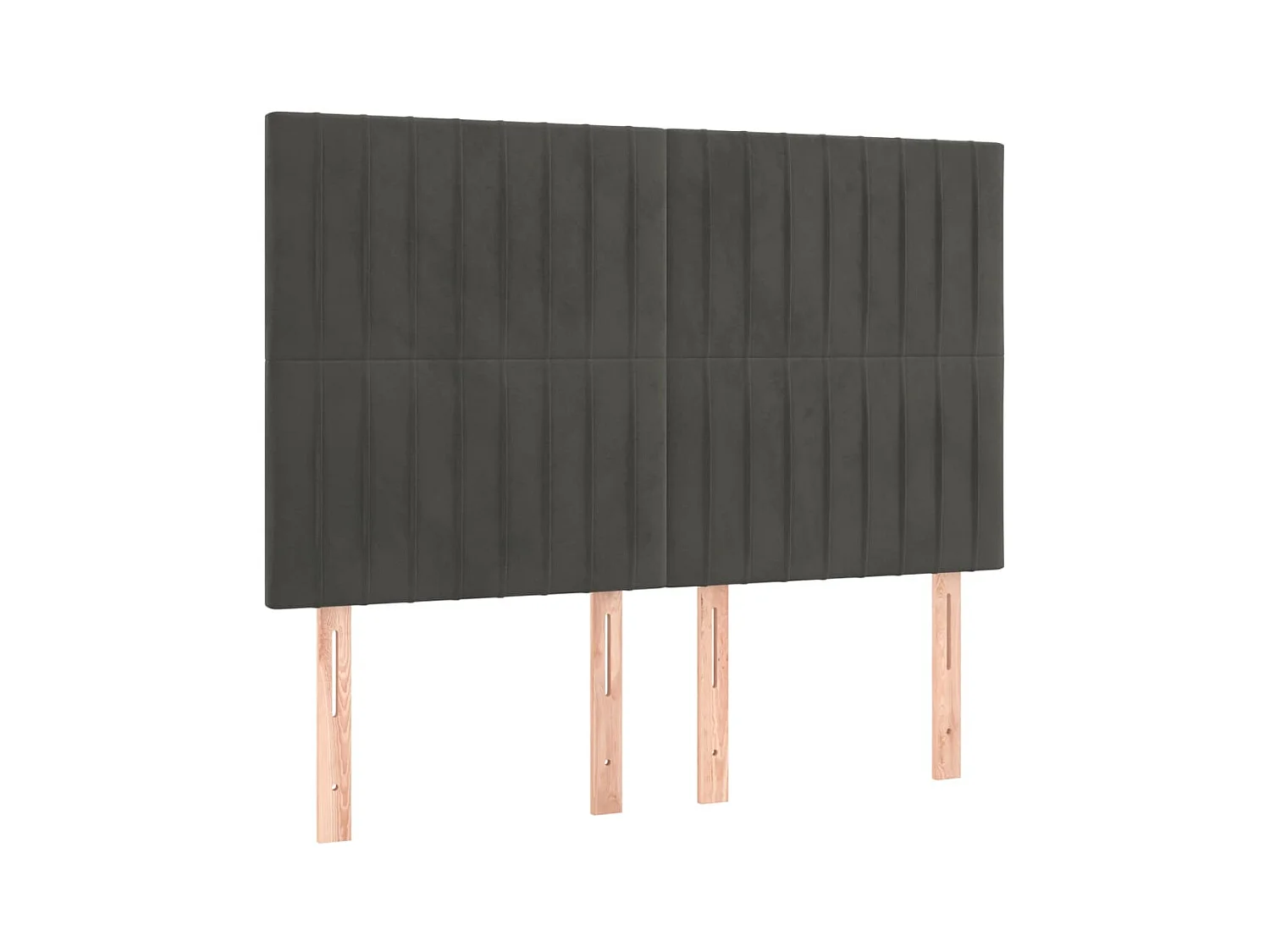 Cabeceros | Cabezal de cama | Mueble de cabecero 4 unidades terciopelo gris oscuro 72x5x78/88 cm