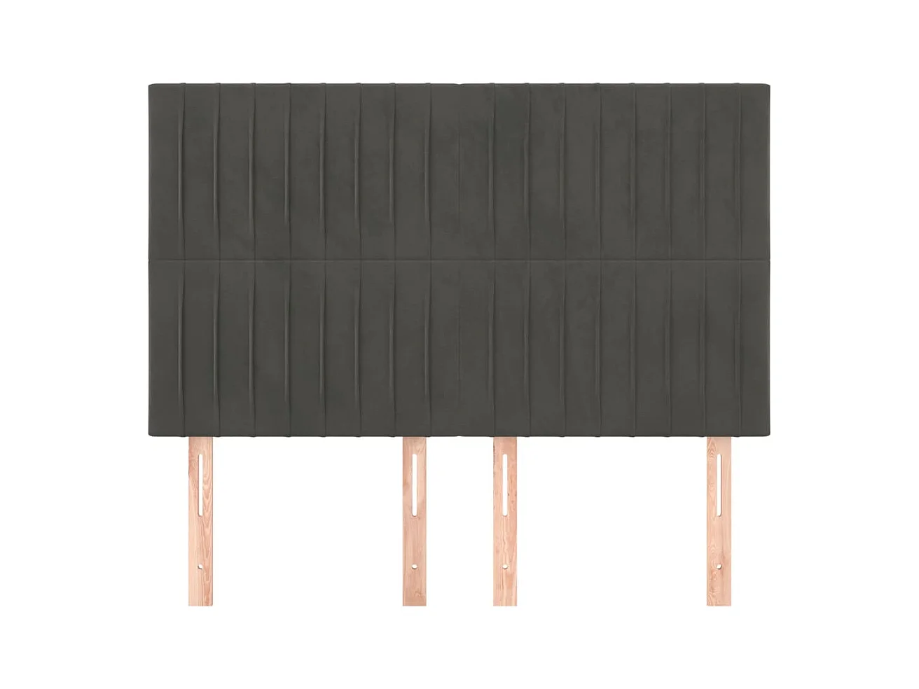 Cabeceros | Cabezal de cama | Mueble de cabecero 4 unidades terciopelo gris oscuro 72x5x78/88 cm