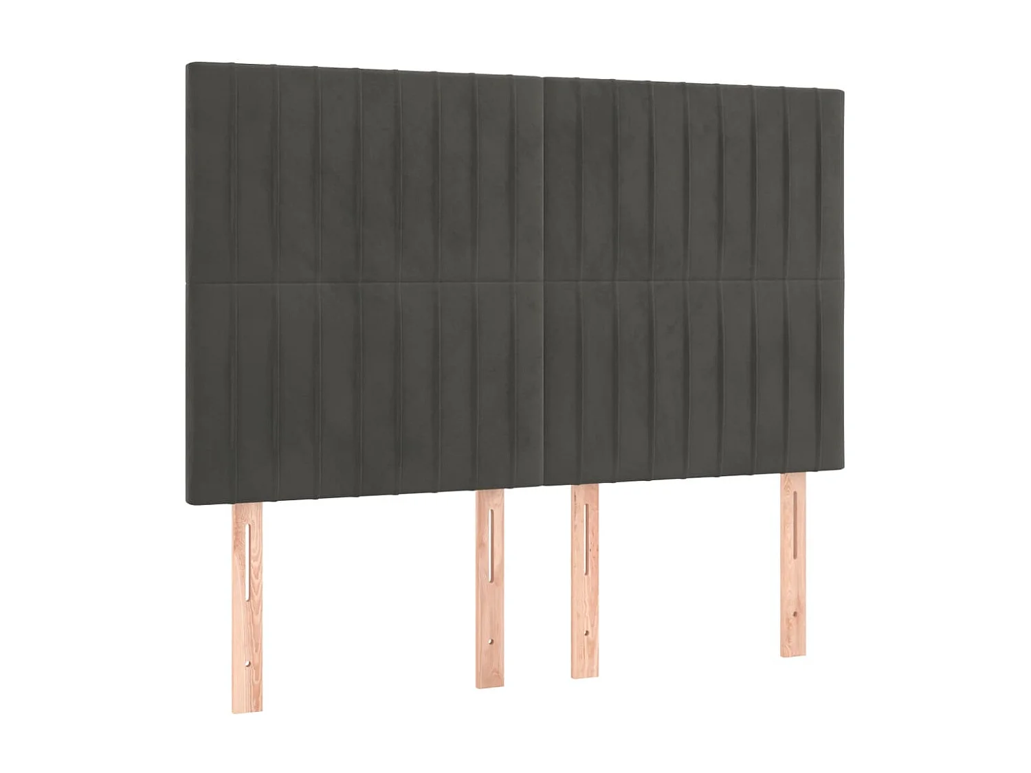Têtes de lit | Panneaux de tête pour lit Moderne 4 pcs Gris foncé 72x5x78/88 cm Velours