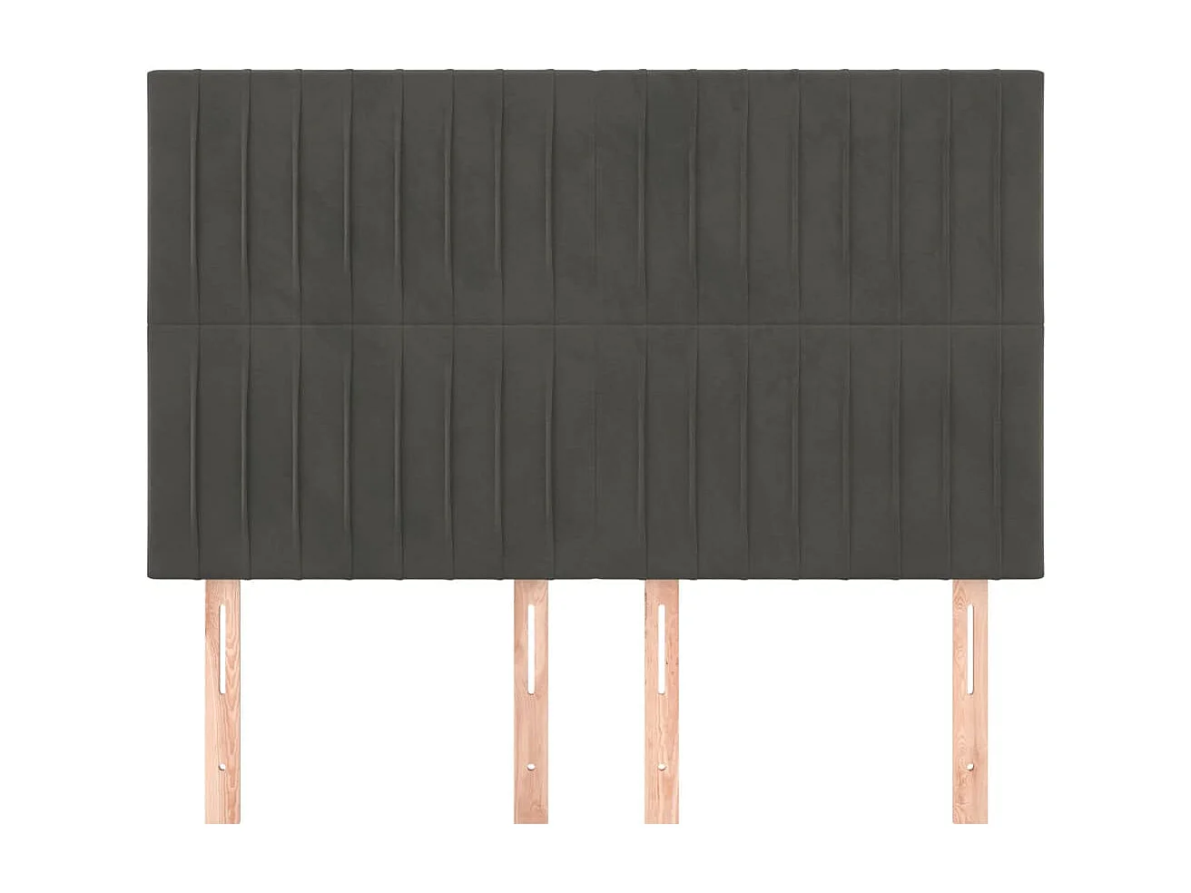Têtes de lit | Panneaux de tête pour lit Moderne 4 pcs Gris foncé 72x5x78/88 cm Velours