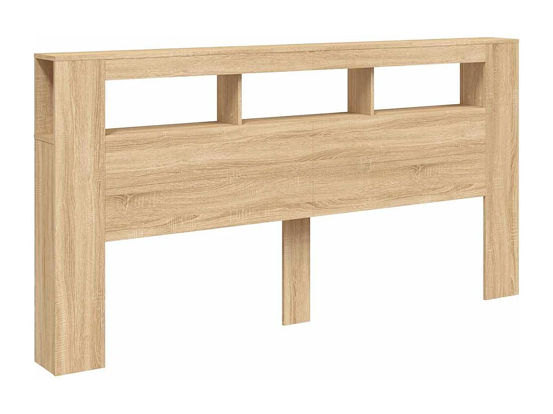 Tête de Lit | Panneau de tête pour lit Moderne à LED chêne sonoma 200x18,5x103,5cm bois ingénierie