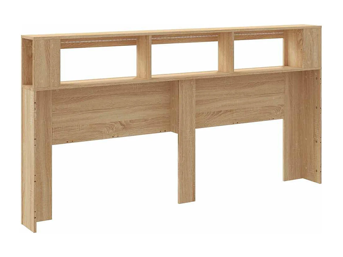 Tête de Lit | Panneau de tête pour lit Moderne à LED chêne sonoma 200x18,5x103,5cm bois ingénierie