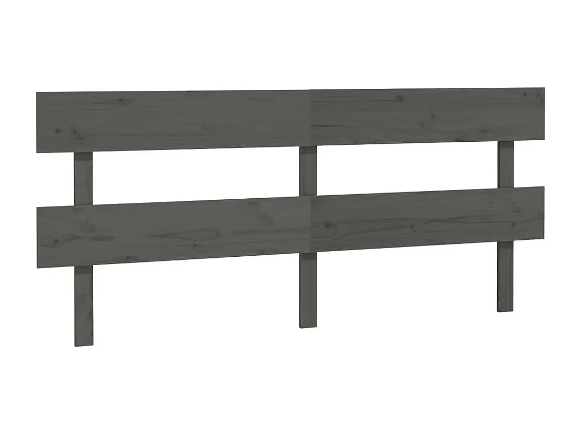 Tête de Lit | Panneau de tête pour lit Moderne Gris 204x3x81 cm Bois massif de pin