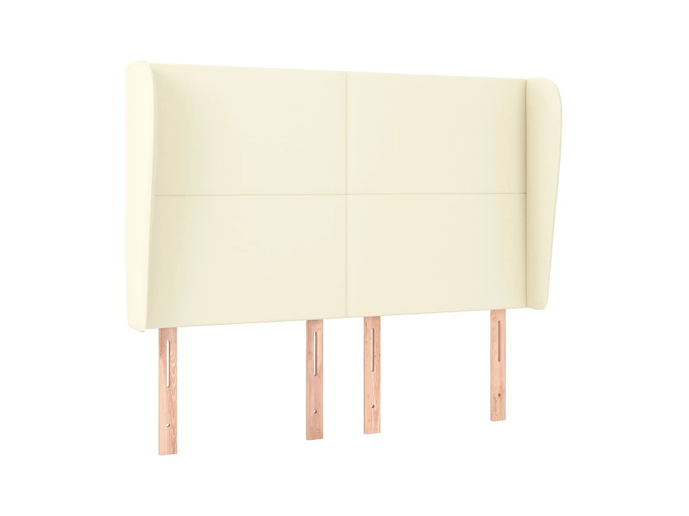 Tête de Lit | Panneau de tête pour lit Moderne avec oreilles Crème 147x23x118/128 cm Similicuir