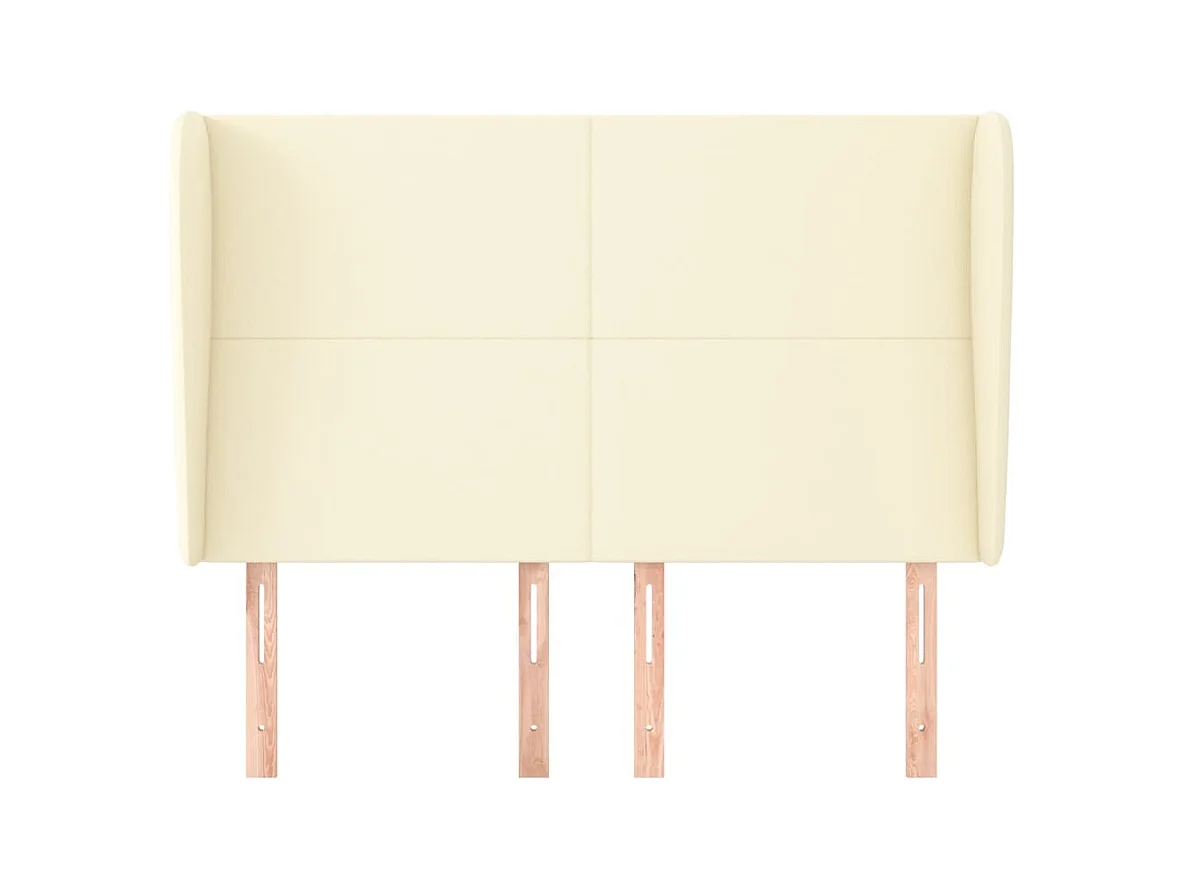 Tête de Lit | Panneau de tête pour lit Moderne avec oreilles Crème 147x23x118/128 cm Similicuir