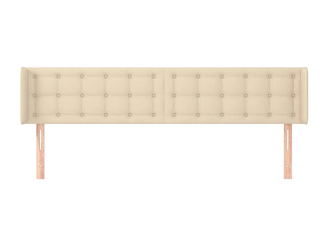 Tête de Lit | Panneau de tête pour lit Moderne avec oreilles Crème 163x16x78/88 cm Tissu