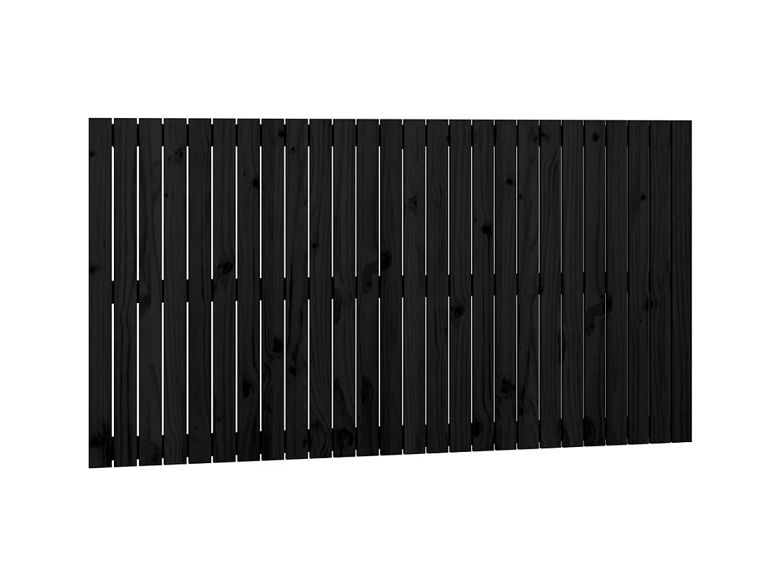 Cabecero de Cama | Cabezal de cama | Mueble de cabecero de pared madera maciza pino negro 166x3x90 cm