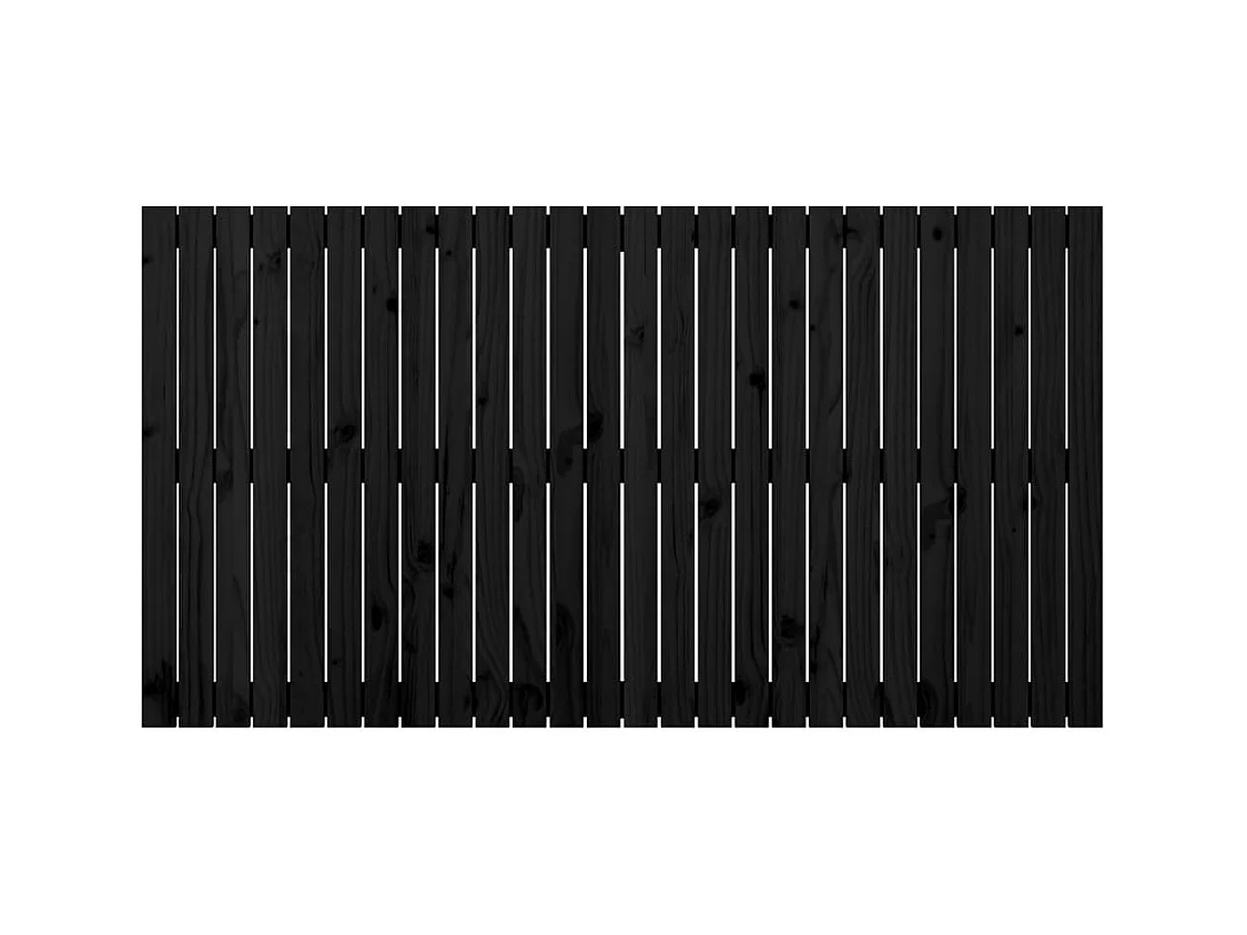 Cabecero de Cama | Cabezal de cama | Mueble de cabecero de pared madera maciza pino negro 166x3x90 cm