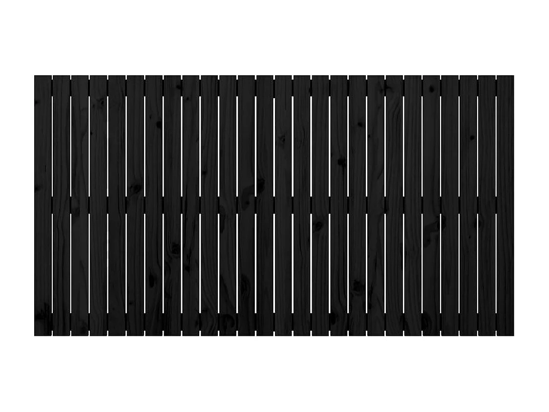 Tête de lit murale | Panneau de tête pour lit Moderne  Noir 166x3x90 cm Bois massif de pin