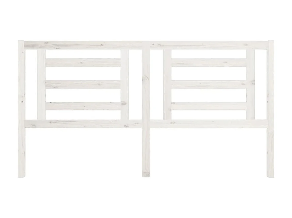 Tête de Lit | Panneau de tête pour lit Moderne Blanc 186x4x100 cm Bois de pin massif