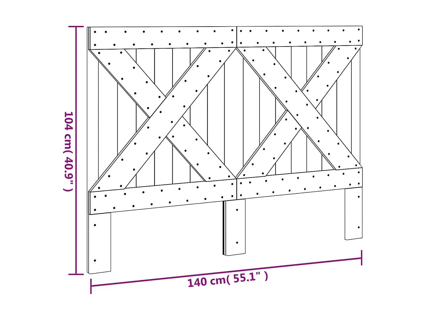 Tête de Lit | Panneau de tête pour lit Moderne 140x104 cm bois massif de pin