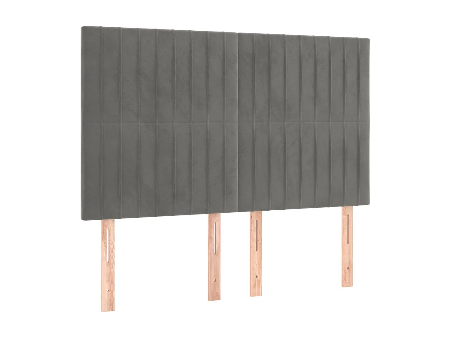 Hoofdbord | Hoofdeinde LED 144x5x118/128 cm fluweel lichtgrijs