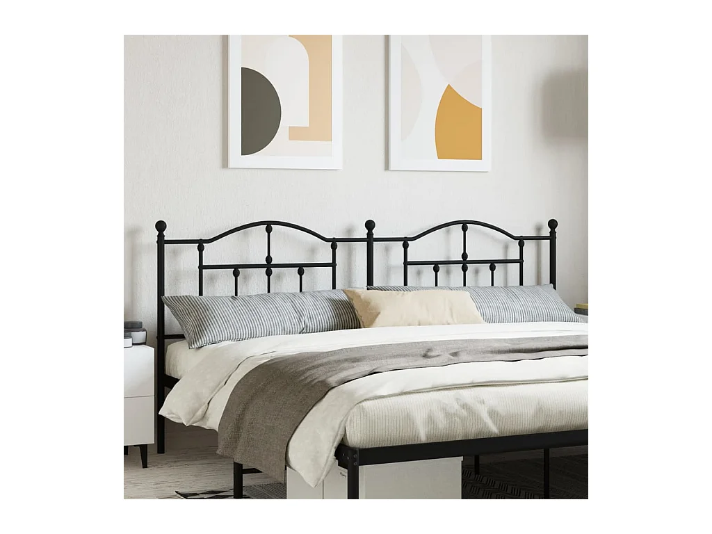 Mueble cabecero | Cabezal de cama | Cabecero de metal negro 200 cm