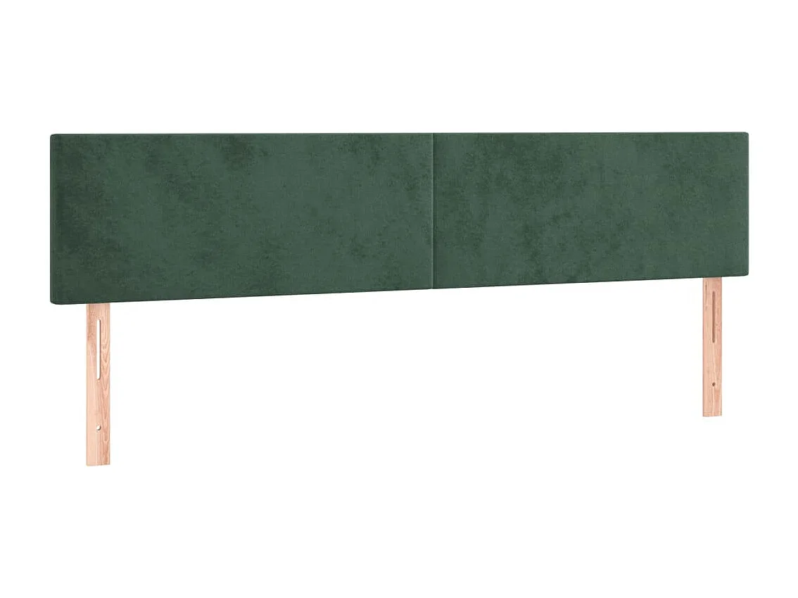 Tête de Lit | Panneau de tête pour lit Moderne à LED Vert foncé 180x5x78/88 cm Velours