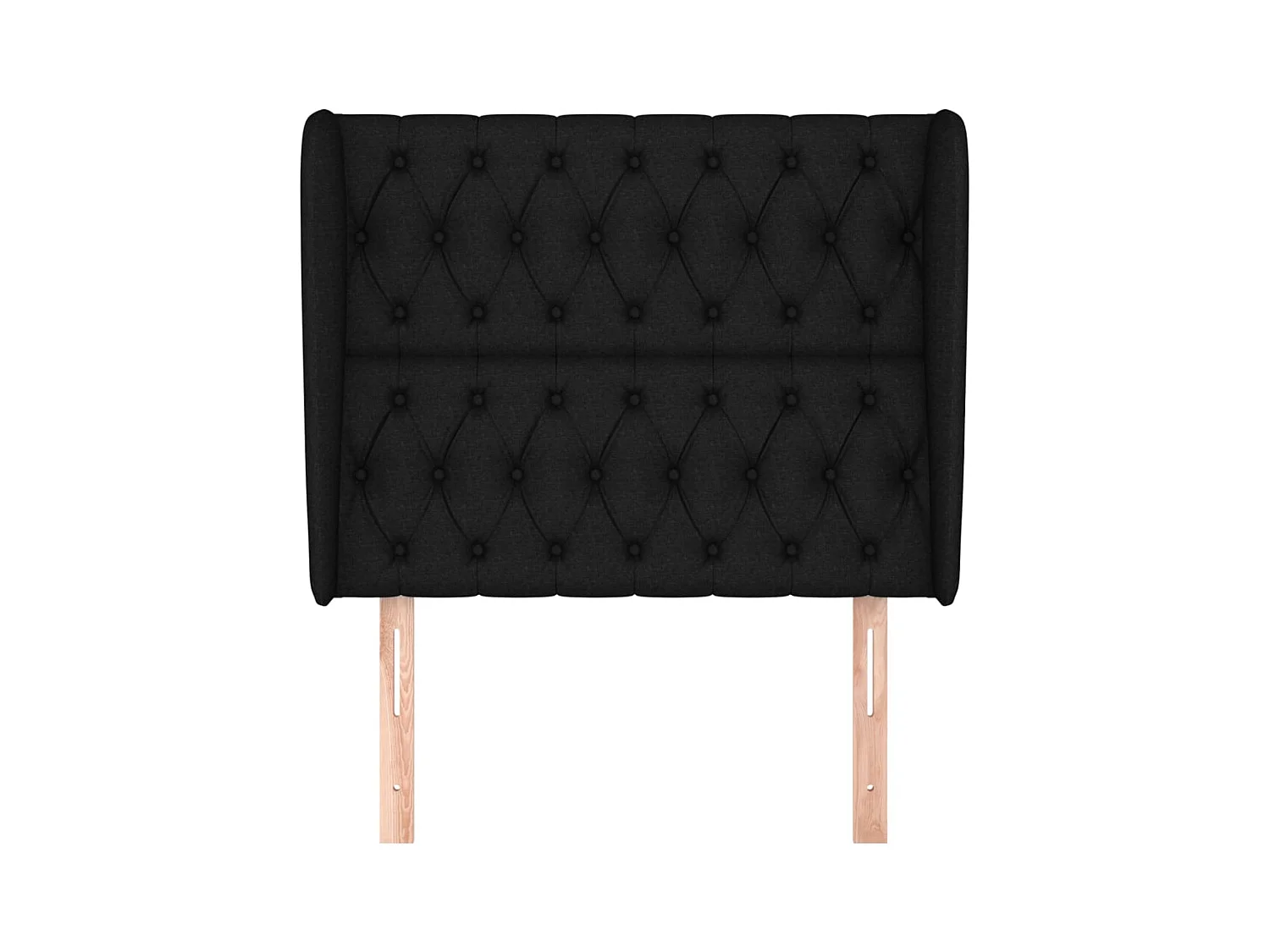 Tête de Lit | Panneau de tête pour lit Moderne avec oreilles Noir 93x23x118/128 cm Tissu