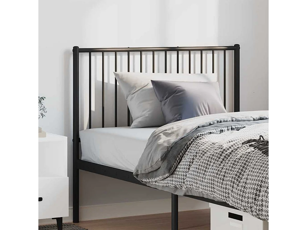 Tête de Lit | Panneau de tête pour lit Moderne métal noir 100 cm