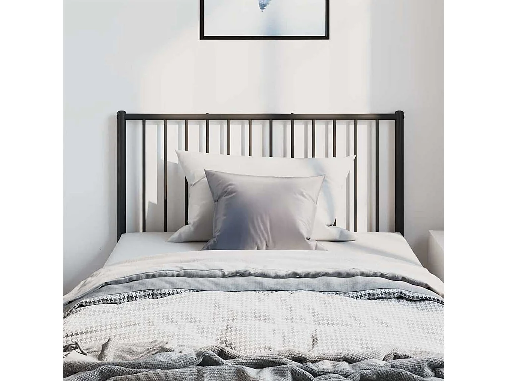 Tête de Lit | Panneau de tête pour lit Moderne métal noir 100 cm