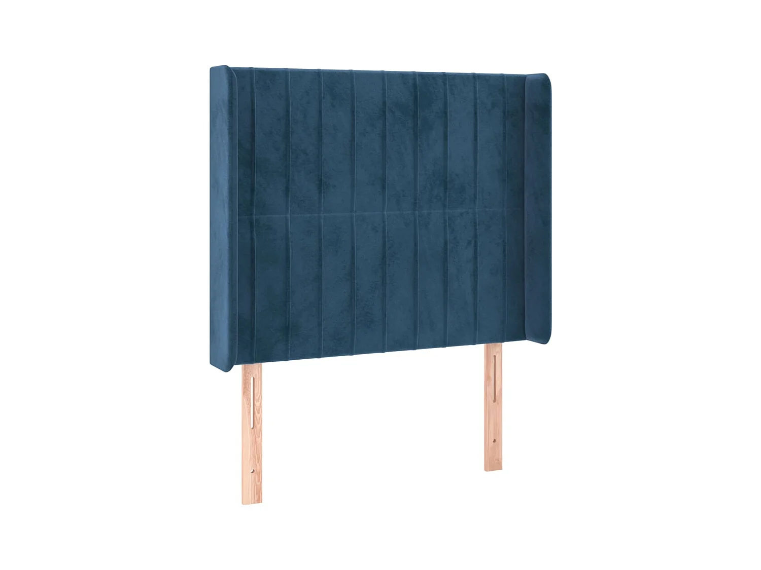 Cabecero | Cabezal de Cama | Mueble cabecero con LED de terciopelo azul oscuro 93x16x118/128 cm