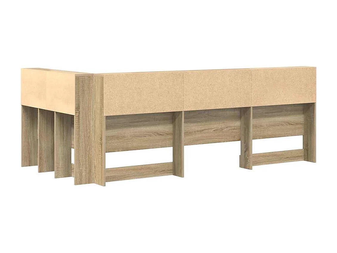 Mueble cabecero con almacenamiento | Cabecera de almacenamiento con estante Roble Sonoma 90 cm