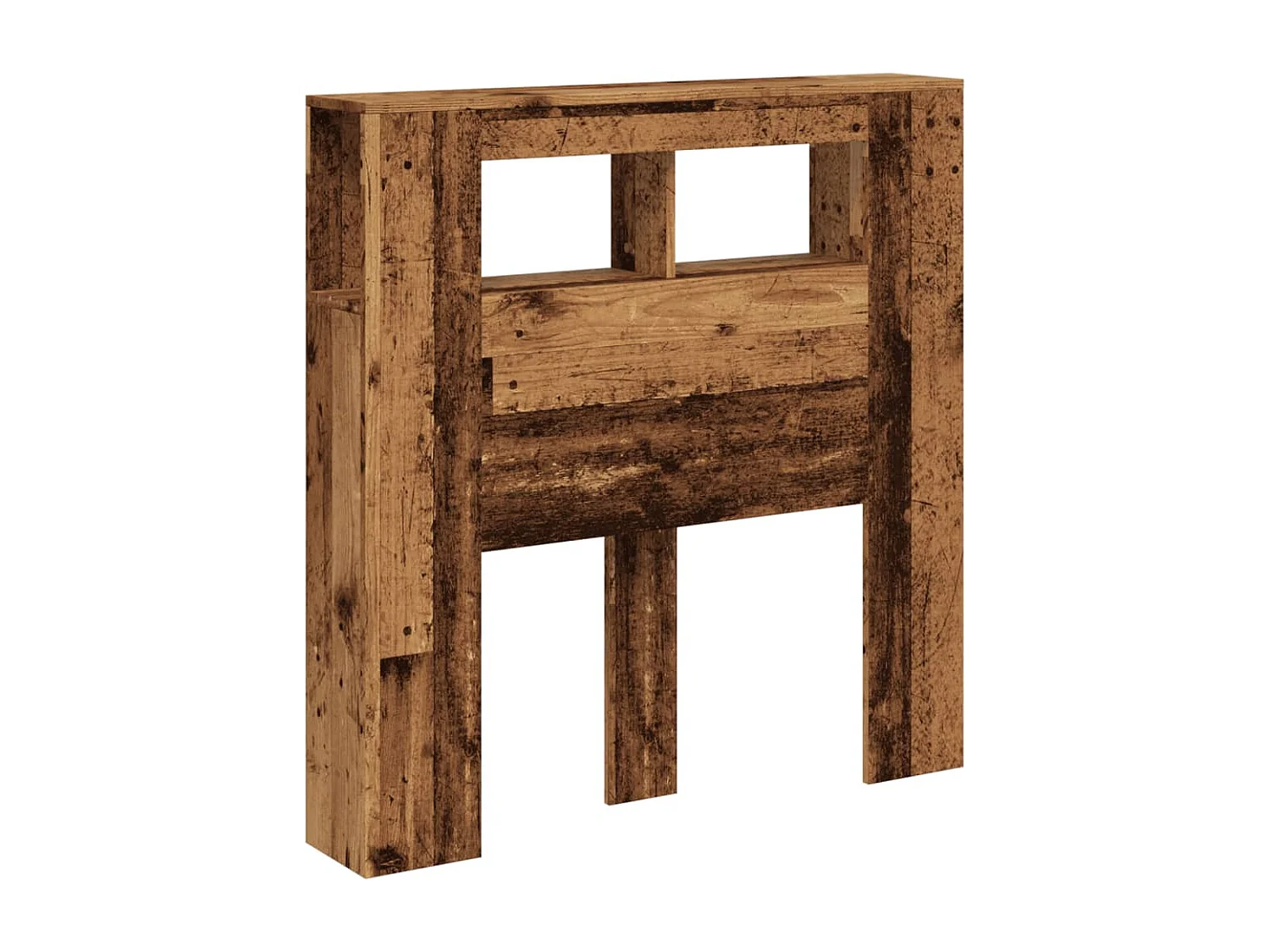 Cabecero | Cabezal de Cama | Mueble cabecero con LED madera ingeniería envejecida 100x18,5x103,5 cm