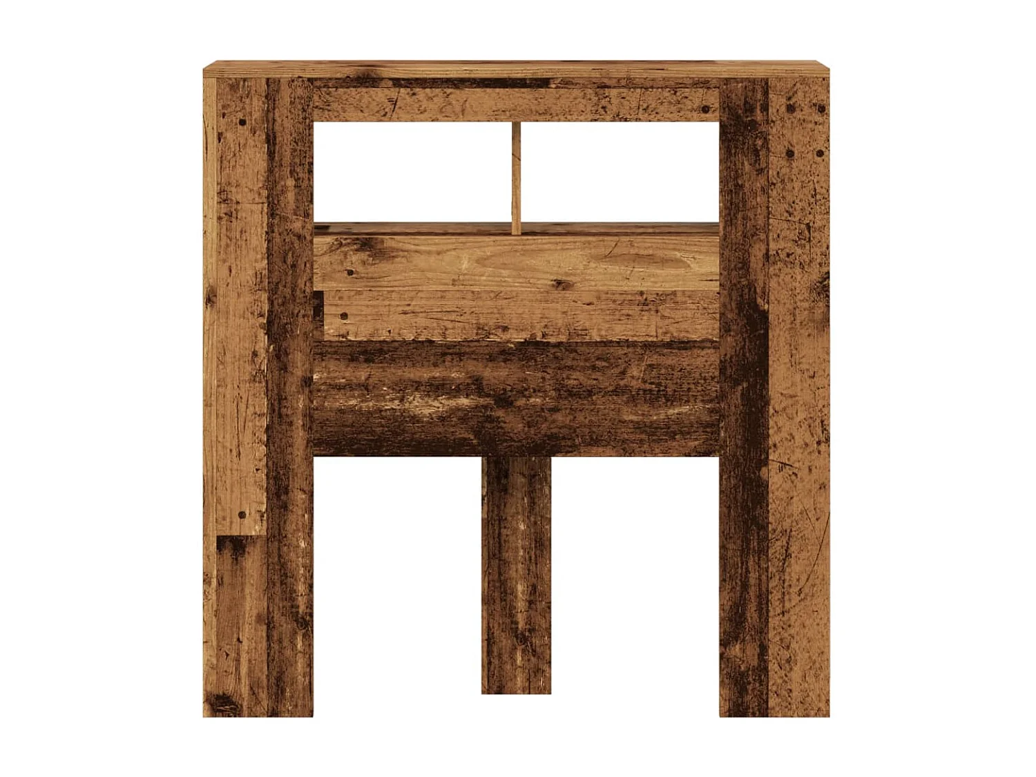 Cabecero | Cabezal de Cama | Mueble cabecero con LED madera ingeniería envejecida 100x18,5x103,5 cm