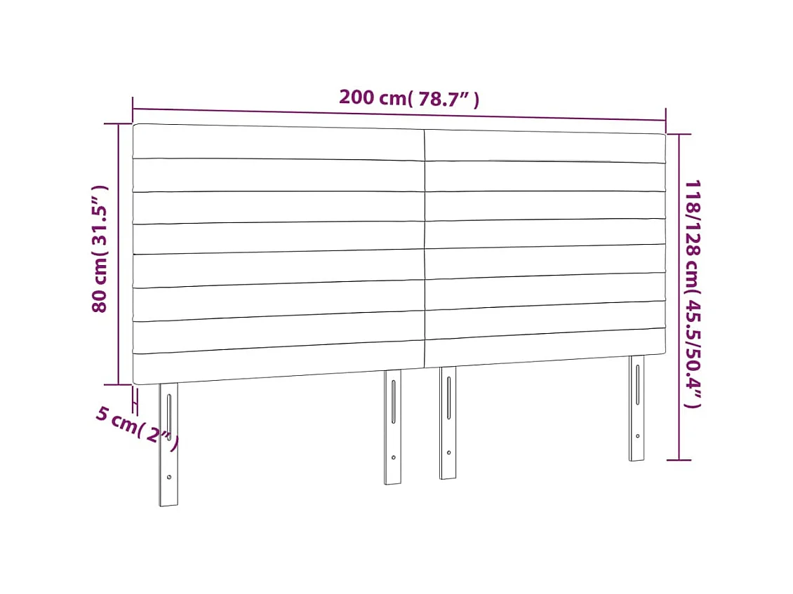 Cabeceros | Cabezal de cama | Mueble de cabecero 4 unidades de tela azul 100x5x78/88 cm