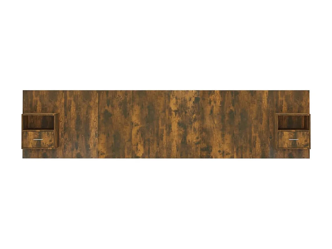 Hoofdbord | Hoofdeinde met kastjes bewerkt hout gerookt eikenkleurig