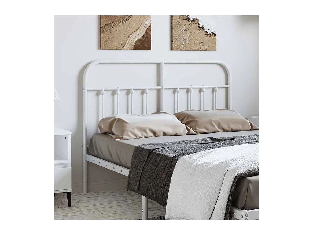 Mueble cabecero | Cabezal de cama | Cabecero de metal blanco 150 cm