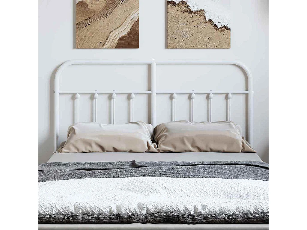 Mueble cabecero | Cabezal de cama | Cabecero de metal blanco 150 cm