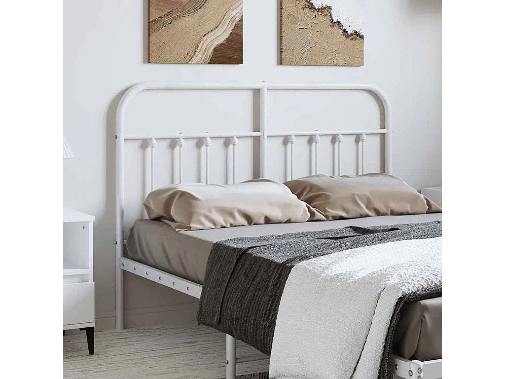 Tête de Lit | Panneau de tête pour lit Moderne métal blanc 150 cm