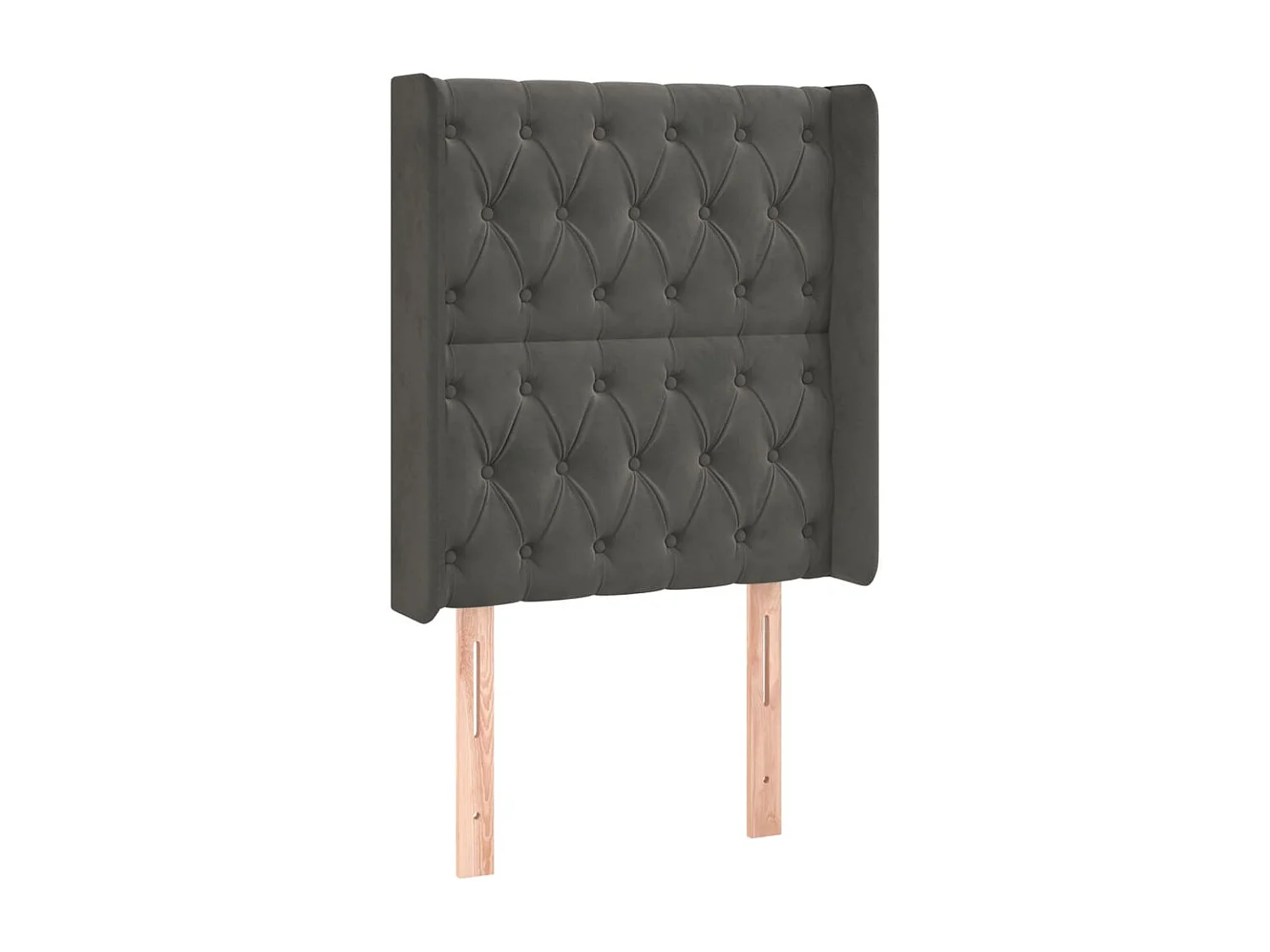 Tête de Lit | Panneau de tête pour lit Moderne à LED Gris foncé 83x16x118/128 cm Velours
