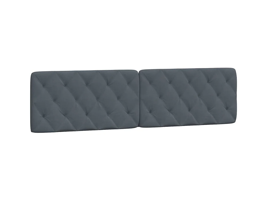 Tête de lit | Coussin de tête de lit | Tête de lit décoratif gris foncé 200 cm velours