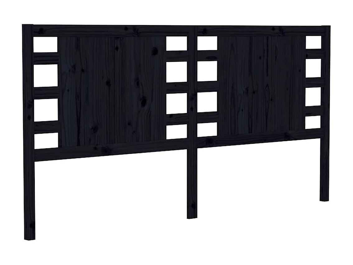 Hoofdbord | Hoofdeinde 126x4x100 cm massief grenenhout zwart