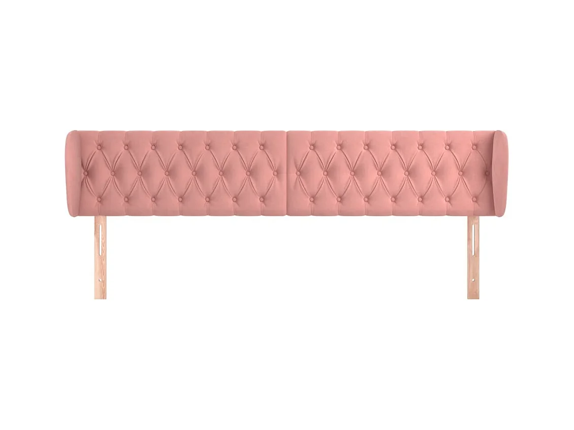 Mueble cabecero | Cabezal de cama | Cabecero de terciopelo rosa 183x23x78/88 cm