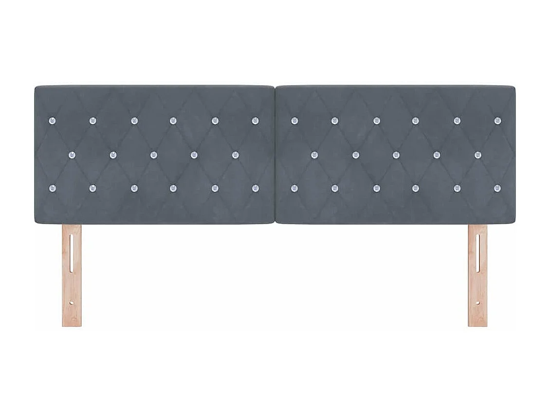 Mueble cabecero | Cabecero | Cabezal de cama LED Argyle con cabecera Gris oscuro 80 cm Terciopelo