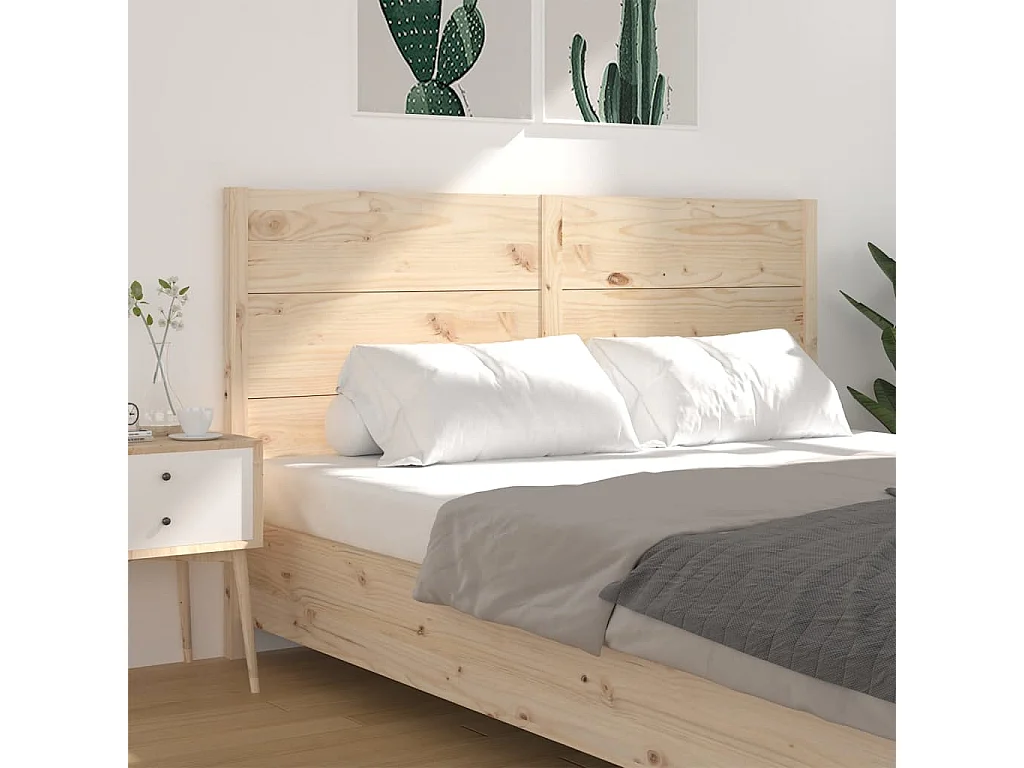 Tête de Lit | Panneau de tête pour lit Moderne 166x4x100 cm Bois massif de pin